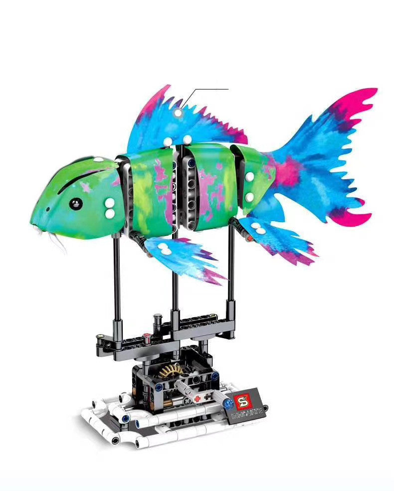 Building Blocks Hand Fish, Mechanical Technology Series, Children's Puzzle