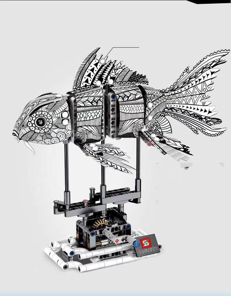 Building Blocks Hand Fish, Mechanical Technology Series, Children's Puzzle