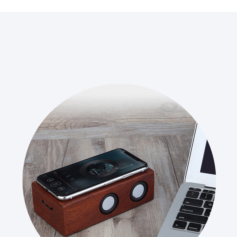 Black technology retro wooden bluetooth speaker