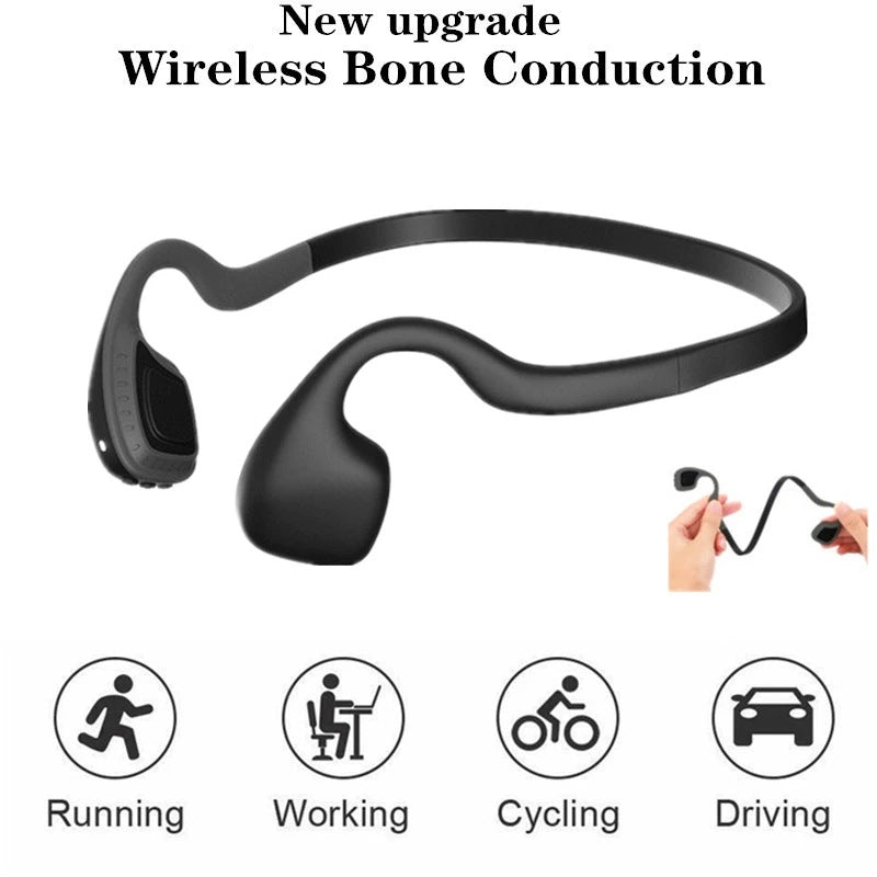 Black Technology Bone Conduction Bluetooth Headset Ear-mounted Sports Ear Protection