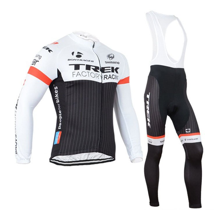 2015Trek black and white TREK riding clothing long sleeved belt suit bicycle sport fast clothes wholesale - ark4humanity